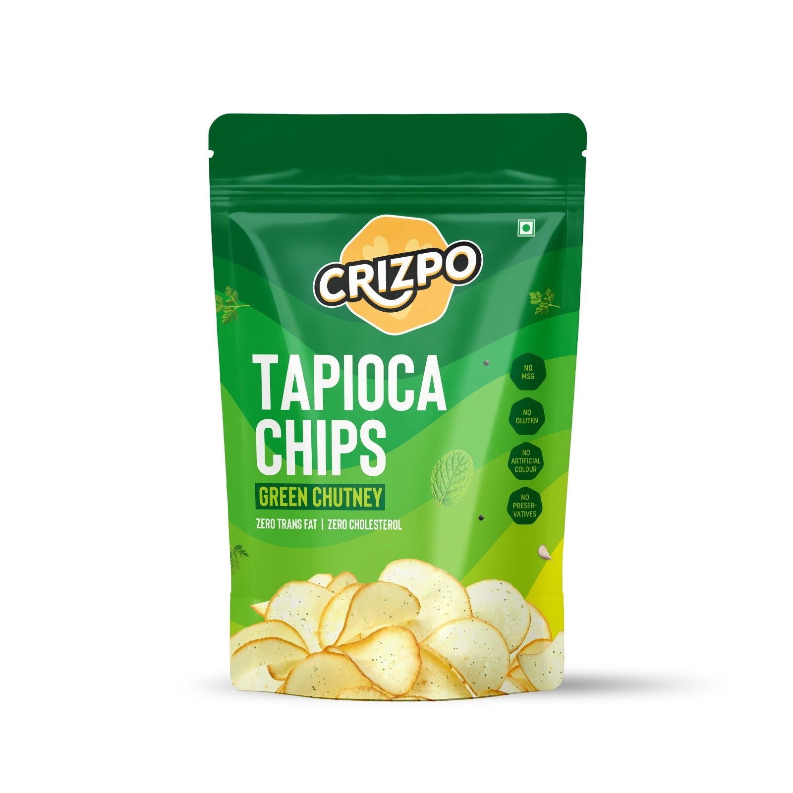 Crizpo Tapioca Chips - Green Chutney (3x60g)