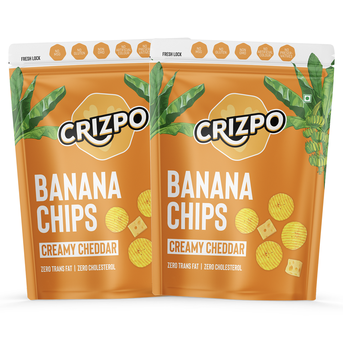 Crizpo Banana Chips - Creamy Cheddar - Pack of 2 x 110g