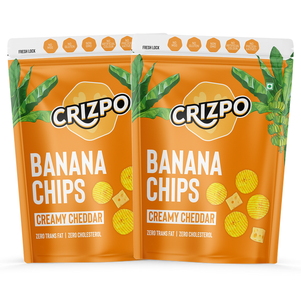 Crizpo Banana Chips - Creamy Cheddar - Pack of 2 x 110g